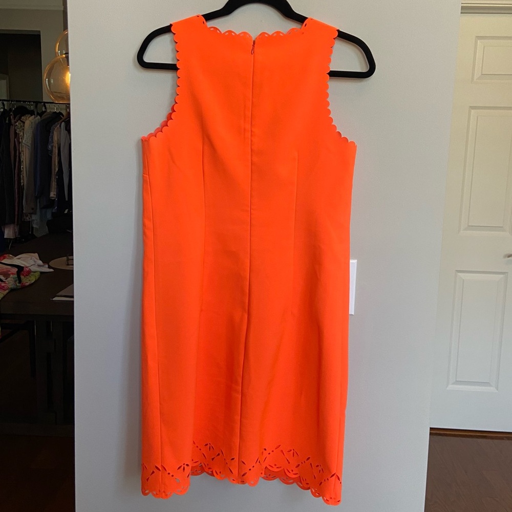J Crew Laser Cut Sleeveless Dress, Orange, size 4‎ - Picture 7 of 11